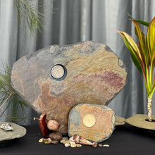 Load image into Gallery viewer, Deluxe sized vase with single candle holder. Displayed on stand on their sides