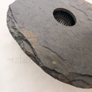 closer detail of slate stone vase medium classic