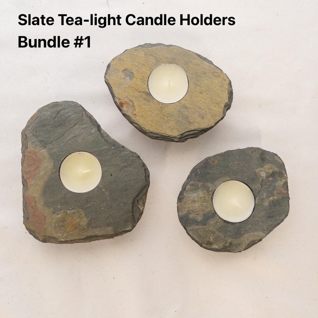 BUNDLE - Slate Tea-Light Candle Holders